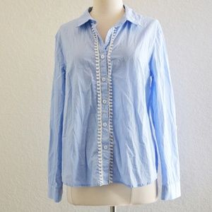Anne Klein Woven Top Collar Work Shirt